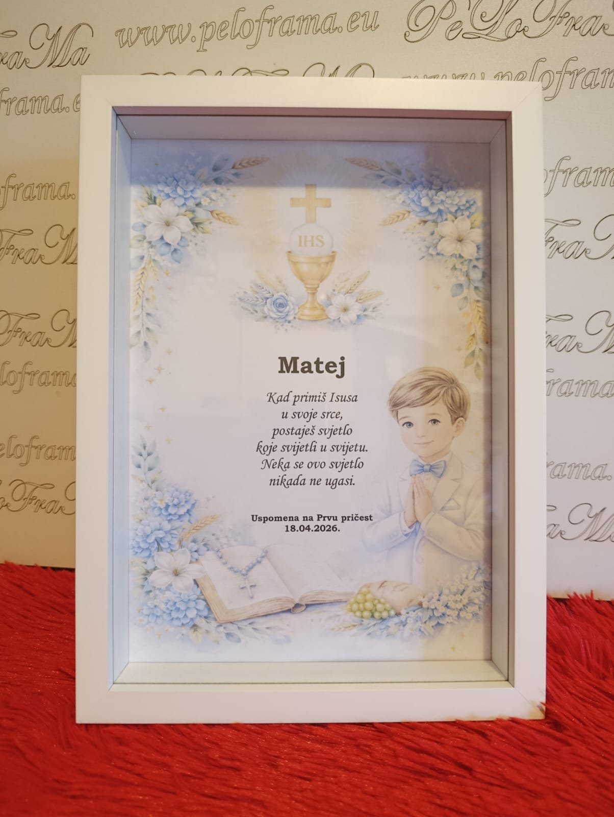 Okvir za Prvu Pričest s imenom i tekstom ''Elegance'' - Slika 2