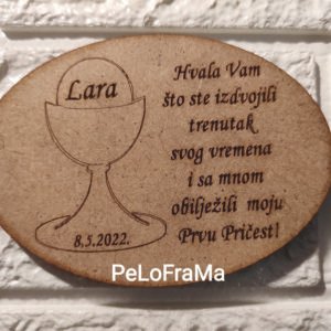 Zahvalnice za Prvu Pričest ''kalež ovalni''