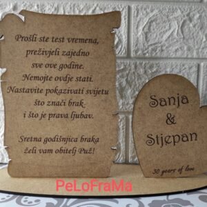 Personalizirana drvena plaketa s dodatkom