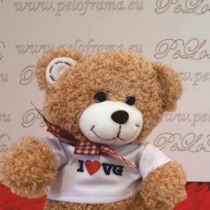 Plišani medvjedić sa mašnom 18 cm